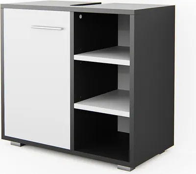 Produktbild von Vicco Waschbeckenunterschrank Perry, 60 x 55.6 cm, Anthrazit/Weiß
