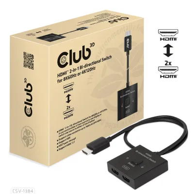 Produktbild von CLUB3D CSV-1384, 7680 x 4320 Pixel, 8K Ultra HD, Schwarz