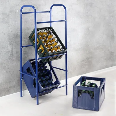 Produktbild von Haushalt International Flaschenkastenständer, blau für bis zu 3 Kästen