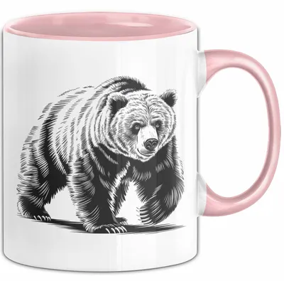 Produktbild von Grizzlybär Tasse Geschenk Lustige Geschenkidee Spruch (Rosa)