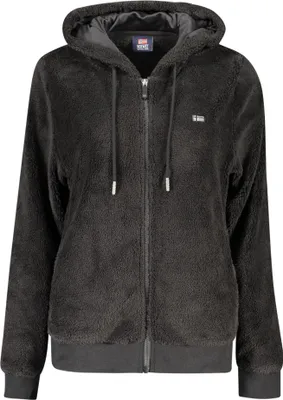Produktbild von Damenjacke Schwarz: Langarm, Kapuze, Taschen & Stickerei