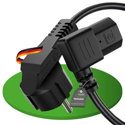 Produktbild von conecto Kaltgerätekabel Stromkabel 90° Winkel C13 3-polig Schutzkontakt 5m
