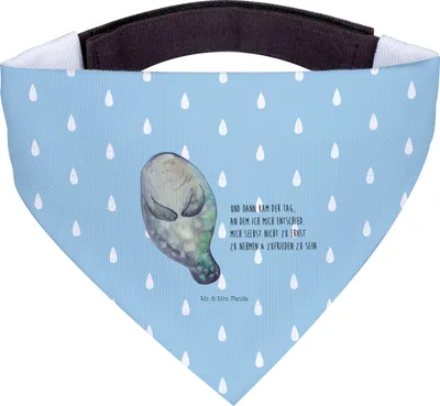 Produktbild von Mr. & Mrs. Panda Hundehalstuch Seekuh Happy - Blau Pastell - Geschenk, Tuch, Respekt, Achtsamkeit, Meer, Neustart, Halstuch Für Hunde, Freundin, Liebeskummer, Hund