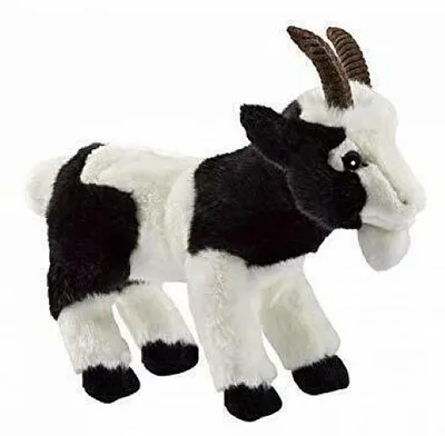 Productafbeelding van Zwart-wit pluche geit, knuffelgeit, landbouwpluche, 26 cm