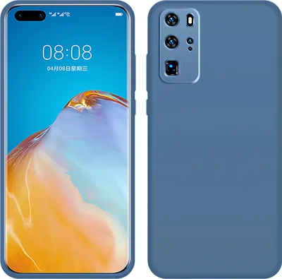 Image de Etui Huawei P40 Pro, étui de protection en silicone liquide résistant aux chocs et aux rayures pour Huawei P40 Pro bleu