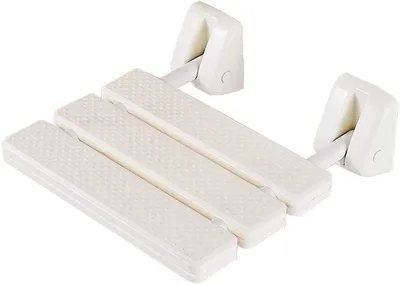 Obrázok produktu pre Skladacia stolička do kúpeľne – stolička do sprchy s opierkou – bezpečné sprchovanie – skladacia, úsporná – nosnosť 200 kg – biela