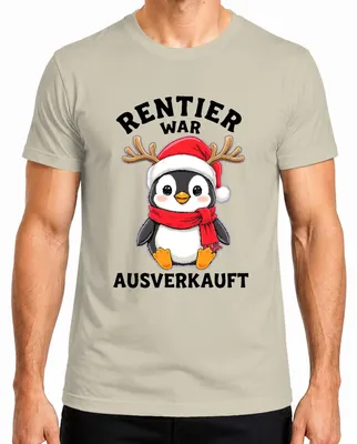 Imagen del producto de Camiseta para hombre con diseño de pingüino navideño, ideal como regalo divertido. Talla: M