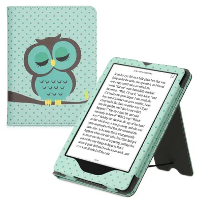 Produktbild von kwmobile Klapphülle kompatibel mit Amazon Kindle Paperwhite 11. Generation 2021 Hülle - Flipcase für Kindle Paperwhite Hülle mit Handschlaufe - Eule