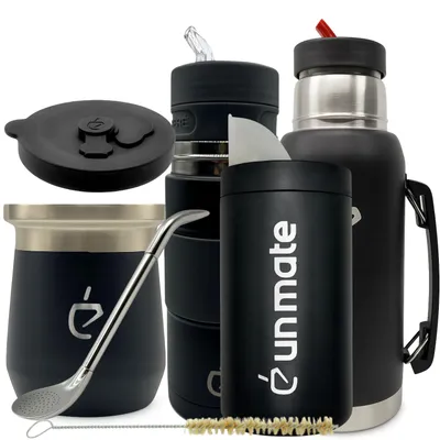 Productafbeelding van Un Mate yerba mate reisset 7-in-1 Termolid DualFlow PRO – beker 230 ml, Matelisto 500 ml en geïsoleerde fles 1 L