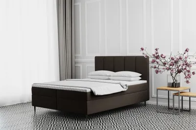 Produktbild von Boxspringbett Schlafzimmerbett MARAL 200x200cm in Stoff Monolith Dunkelbraun