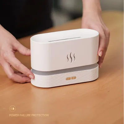 Image de Diffuseur d'arômes "3 en 1" (blanc, avec 3 huiles essentielles), humidificateur d'air, diffuseur à vapeur, fonction de diffusion automatique, arrêt automatique