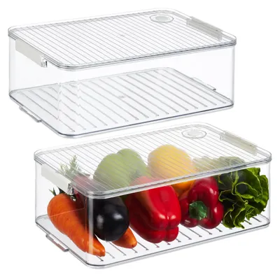 Kühlschrank-Organizer Set 2er-Pack transparent 10,5x21x33 cm