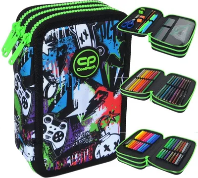 Produktbild von COOLPACK - JUMPER 3 - Dreifach-Federmäppchen mit Zubehör - P BOO