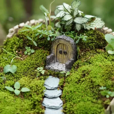 Immagine prodotto di Piccola porta a forma di fata - Multicolore - Adatta per giardino e terrario
