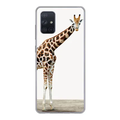 Produktbild von MuchoWow® Handyhülle Schutzhülle Hülle für Samsung Galaxy A51 Giraffe - Tiere - Weißer Hintergrund - Kinder - Junge - Mädchen Silikon Softcase Handy Hülle - Schutzabdeckung