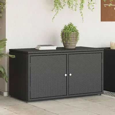 Obrázok produktu pre vidaXL Záhradná skrinka čierna 110x55x60,5 cm polyratan