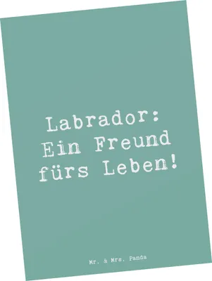 Produktbild von Mr. & Mrs. Panda Postkarte Spruch Labrador Freund - Meeresbrise - Geschenk, Grußkarte, Hunderasse, kinderfreundlich, liebevoller Hund, Hunderassen Eigenschaften, Spielen