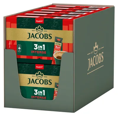 Obrázek produktu pro JACOBS instantní káva 3v1 INTENSE 12x 10 tyčinek instantní kávy silné
