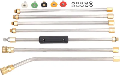 Image de Kit de rallonge de nettoyeur haute pression, outil de nettoyage de gouttières 4000 PSI avec 5 embouts de buse pour voitures