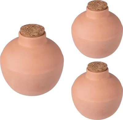 Imagen del producto de Relaxdays, juego de 3 macetas, 800 ml, color terracota, para riego cercano a las raíces, ideales para bancales elevados y invernaderos, reducen la pérdida de agua