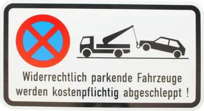 Produktbild von ORIGINAL VERKEHRSSCHILD Zusatzschild mit Sonder-Text-Symbole PARKVERBOT 231x420 mm Verkehrszeichen Verbotsschild Anhaltverbot Grundstück Schilder Hinweisschild Warnschild Halteverbot