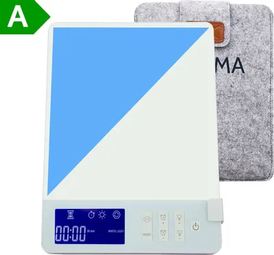 Produktbild von LIROMA® Tageslichtlampe - Blaues und weißes Licht - 10.000 LUX - Timer - Lichttherapie - Schreibtischlampe