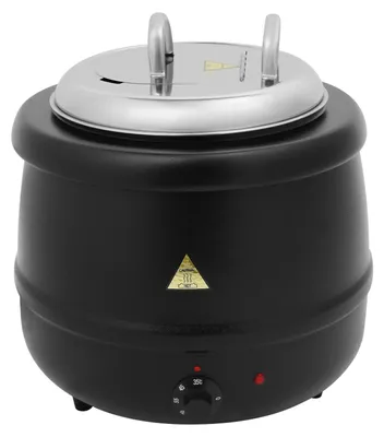 Immagine prodotto di Pentola elettrica per zuppe - Contenitore riscaldante per zuppe - Capacità: 10,8 litri - Acciaio inossidabile - Temperatura regolabile da 35 a 80 °C - Ideale per buffet, ristorazione e uso domestico - Colore: nero