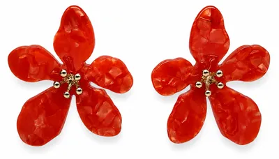 Produktbild von Ohrstecker Ohrhänger Orange Perlmutt Blume Positiv Sweet7