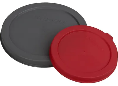 Deckel für Tierfutterdosen, Kunststoff, 2 St., rot/grau