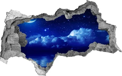 Produktbild von Selbstklebender Loch-3D-Aufkleber 95x73 cm Sky at Night