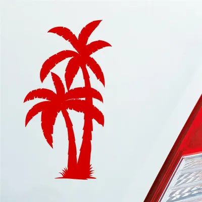 Produktbild von Auto Aufkleber Palme Palms Beach Strand Kokospalme Pflanze 5x10 cm Rot Sticker Heckscheibenaufkleber
