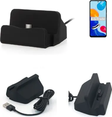 Produktbild von K-S-Trade Docking-Station kompatibel mit Xiaomi Redmi Note 11 Global Ladestation Dock Ladegerät Docking Station Tischständer Ständer inkl. USB Typ