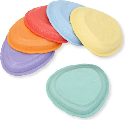 Produktbild von Buxibo Trittsteine ​​– Trittsteine-Spielzeug – Flusssteine ​​– Lern- und Sinnesspielzeug – Mehrfarbig – 6er-Set