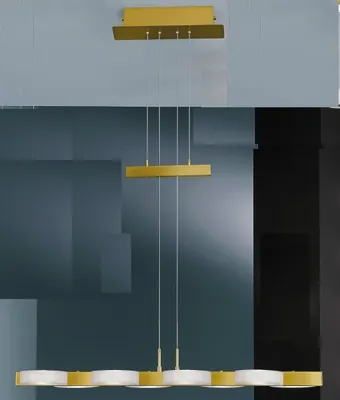 Produktbild von Bankamp Pendelleuchte Halogen höhenverstellbar 8x G4 20W Messing 90cm Breit Glas