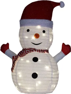 Immagine prodotto di ECD Germany Pupazzo di neve LED 30 LED bianco caldo, altezza 68 cm