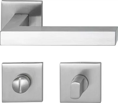 Produktbild von MARCHESI Drückergarnitur SQUARE auf Flachrosette WC, Edelstahl matt