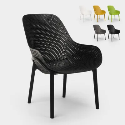 Produktbild von Moderne Designstühle für Küche und Bar aus Polypropylen Majestic - Schwarz