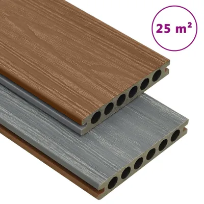 Produktbild von The Living Store WPC Terrassendielen mit Zubehör Braun und Grau 25 m² 4 m