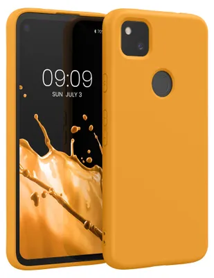 Produktbild von kwmobile Hülle kompatibel mit Google Pixel 4a Hülle - gummierte TPU Silikon Handyhülle - Schutzhülle für kabelloses Laden - Case in Mango