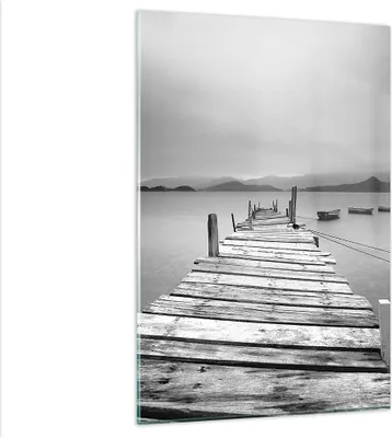 Produktbild von Bilder auf glas - Einteilig - Brücke See - 80x120cm - Glasbilder - Wandbilder - Bilder - Kunstdruck - zum Aufhängen bereit - Wanddekoration aus Glas - Glas Bilder - Wandbild auf Glas - GPA80x120-3523