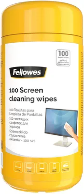 Zdjęcie produktu dla Fellowes 9970311, Mokre ściereczki do czyszczenia, LCD/TFT/Plazma, Wielobarwny, 82 mm, 82 mm, 170 mm