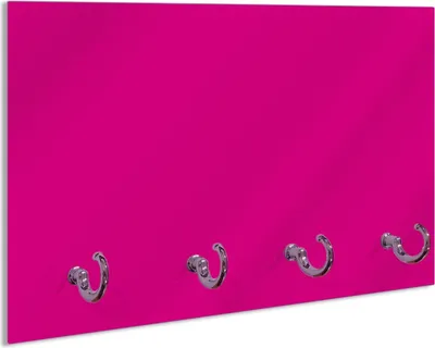 Produktbild von Wallario Schlüsselbrett aus Glas, Motiv: Pink, 30 x 20 cm mit 4 Haken