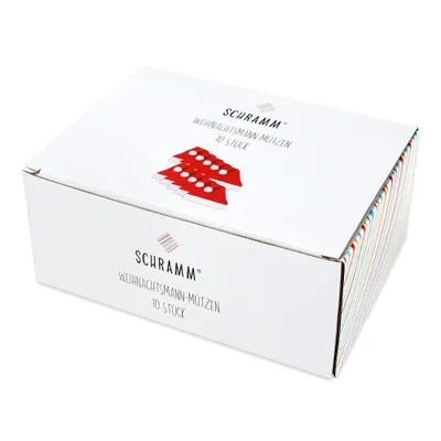 Produktbild von Schramm® 10 Stück Weihnachtsmützen 30x41cm Nikolausmützen Weihnachtsmann Mütze Weihnacht Nikolaus 10er Pack