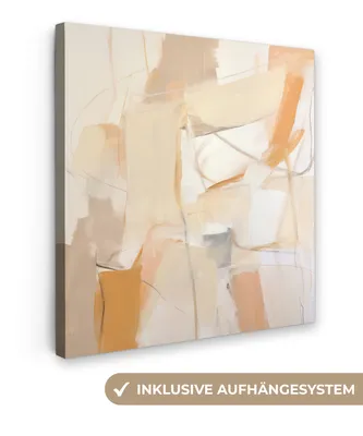 Obrázek produktu pro OneMillionCanvasses® - Obrazy na plátně - Abstraktní - Béžová - Oranžová - Umění - Moderní, nástěnné umění, nástěnné dekorace Obývací pokoj, 50x50cm