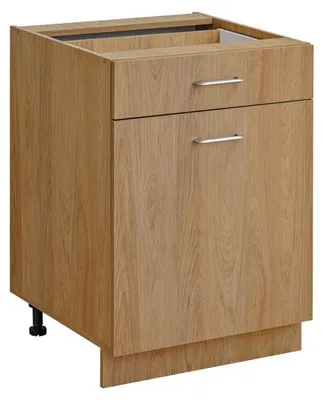 Image de Meuble bas de cuisine avec tiroir "Laxy" - Marron - L 60 x H 81 x P 56 cm