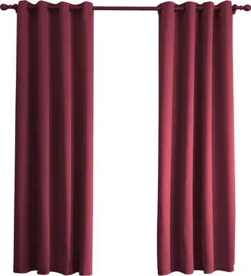 Produktbild von Topchances Vorhang 2er Set Blickdicht Verdunklungsgardinen Wohnzimmer Schlafzimmer Ösen Vorhänge Thermovorhang, 213*132cm, Rot