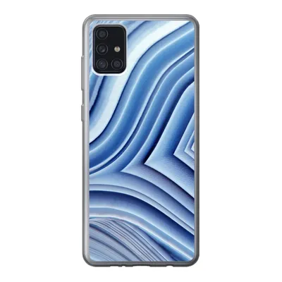 Produktbild von MuchoWow® Handyhülle Schutzhülle Hülle für Samsung Galaxy A52 5G Natursteine - Muster - Blau Silikon Softcase Handy Hülle - Umschlag