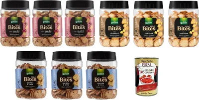 Produktbild von Gullon Testpaket Crackers Schinken 250gr + 3x Quinoa- und Chia-Cracker 250 gr 3x Gullon Crackers Cheddar 250Gr+Italian Goumet polpa 400g