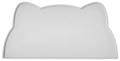 Zdjęcie produktu dla Mata pod miskę dla kota - Silikonowa - 44 x 25 cm - Antypoślizgowa - Jasnoszara