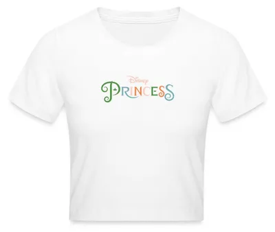 Produktbild von Disney Prinzessinnen Schriftzug Crop Top, S, Weiß